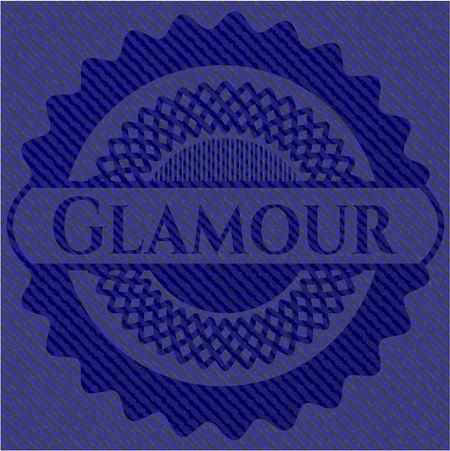 Glamour emblem with jean high quality background