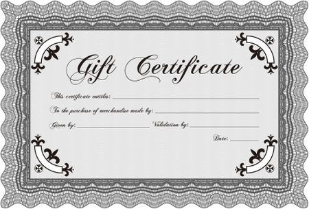 Gift certificate template. Detailed. Nice design. Printer friendly. 
