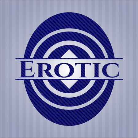 Erotic emblem with jean texture
