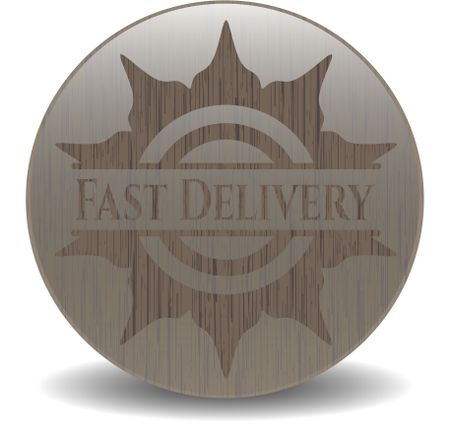 Fast Delivery retro style wooden emblem