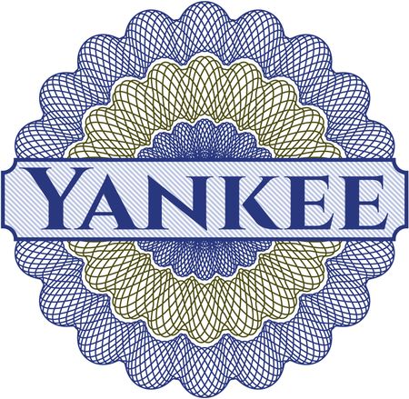Yankee rosette or money style emblem