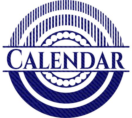 Calendar emblem with jean background