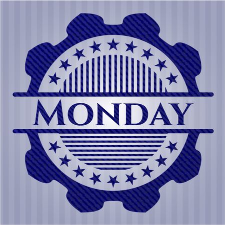 Monday emblem with jean background