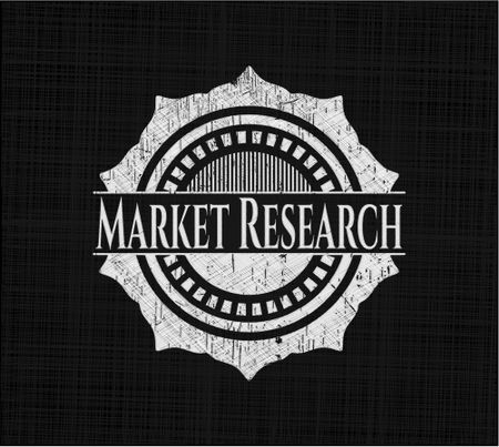 Market Research chalkboard emblem written on a blackboard