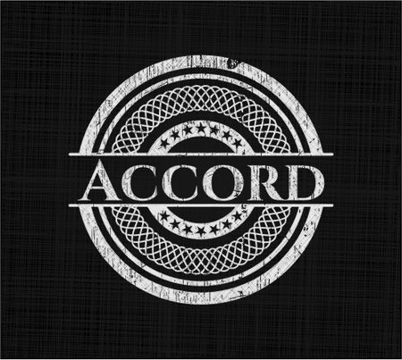 Accord chalkboard emblem written on a blackboard