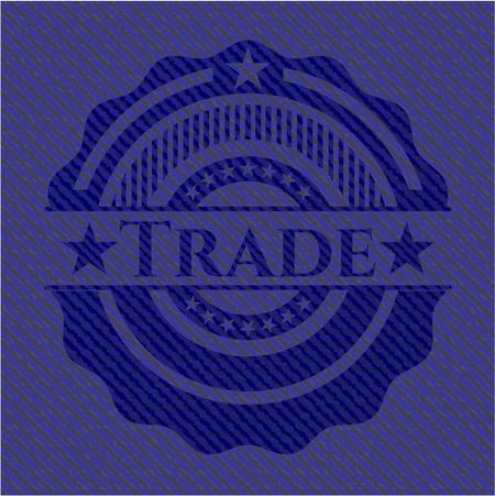 Trade emblem with jean texture