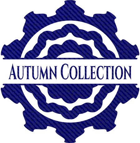 Autumn Collection emblem with jean background