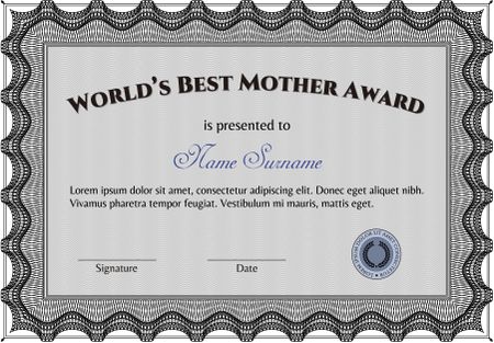 World's Best Mom Award. Nice design. Easy to print. Detailed. 