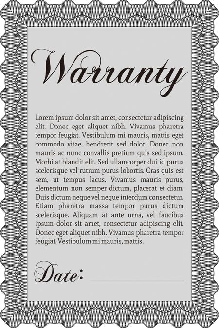Warranty template. Customizable, Easy to edit and change colors. With complex background. Good design. 