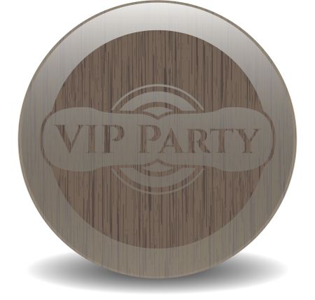 VIP Party vintage wood emblem