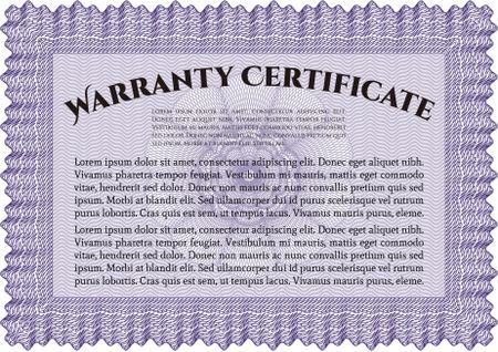 Warranty template. With complex background. Customizable, Easy to edit and change colors. Good design. 