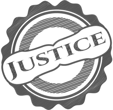 Justice pencil strokes emblem