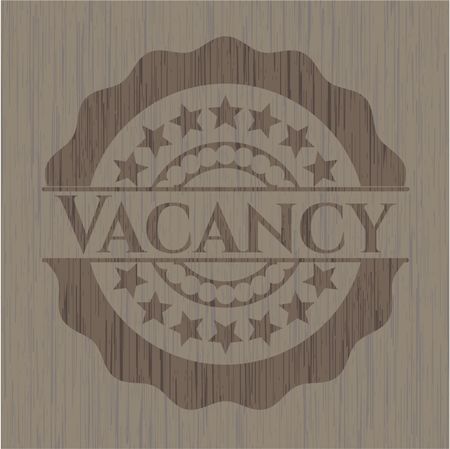 Vacancy badge with wooden background