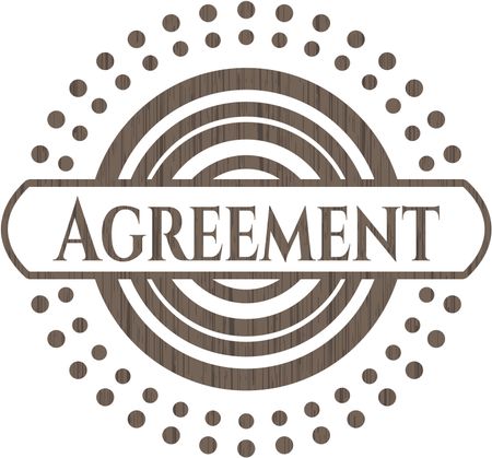 Agreement vintage wood emblem