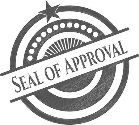 Seal of Approval drawn with pencil strokes