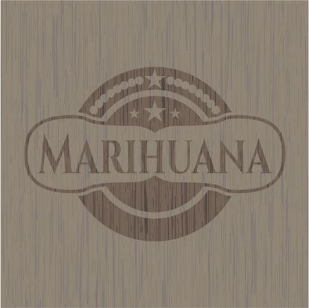 Marihuana vintage wood emblem