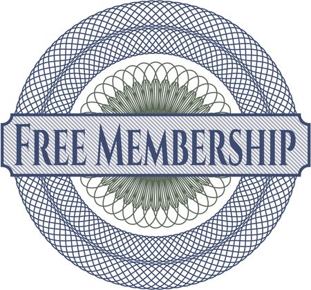 Free Membership rosette or money style emblem