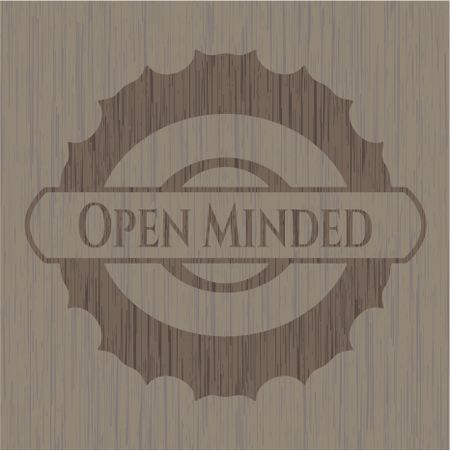 Open Minded retro wood emblem