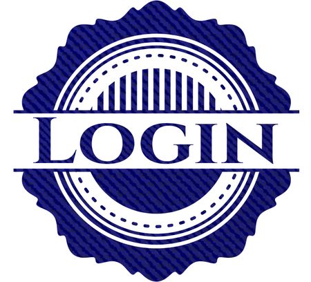 Login badge with denim texture