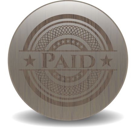 Paid retro wooden emblem