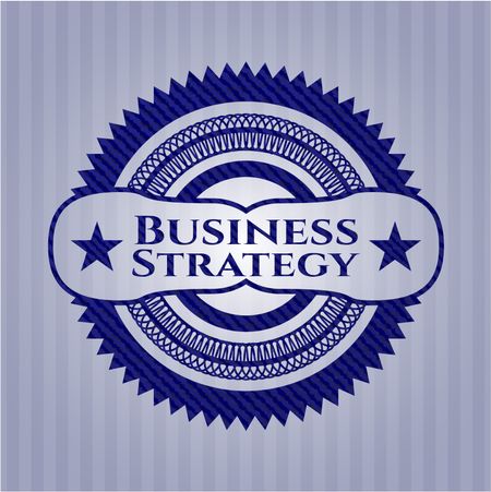 Business Strategy emblem with jean background