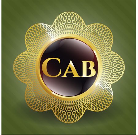 Cab golden badge or emblem