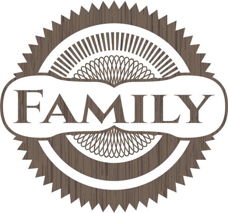 family-wooden-emblem-vintage-429549973 Family wooden emblem. Vintage.