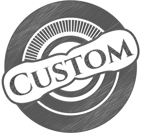 Custom emblem with pencil effect