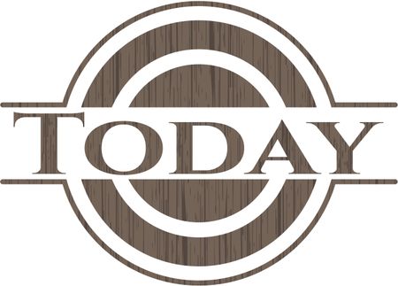Today vintage wood emblem