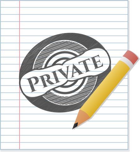 Private emblem drawn in pencil