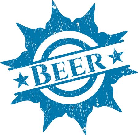 Beer rubber grunge stamp