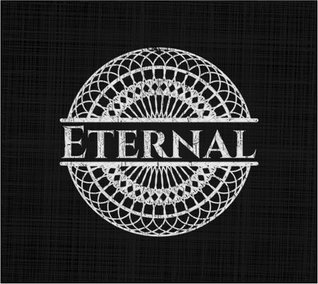 Eternal chalkboard emblem on black board