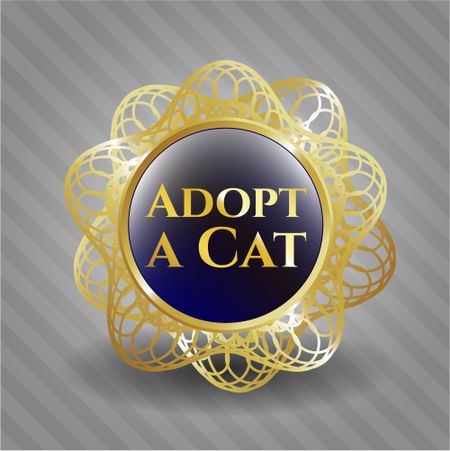 Adopt a Cat gold emblem or badge