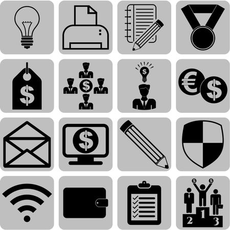 16 icon set. business Icons. Universal and Standard Icons.