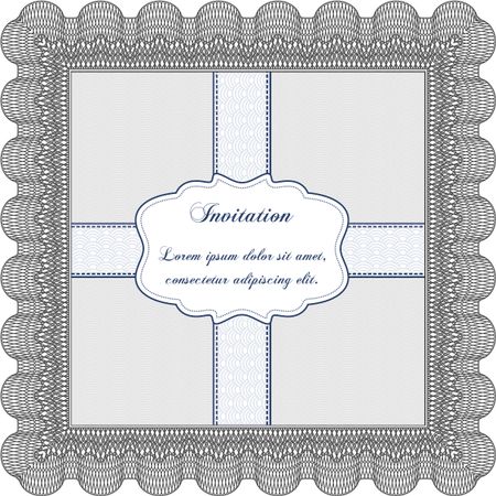 Retro vintage invitation. Retro design. With great quality guilloche pattern.