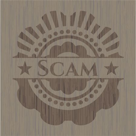 Scam retro style wood emblem
