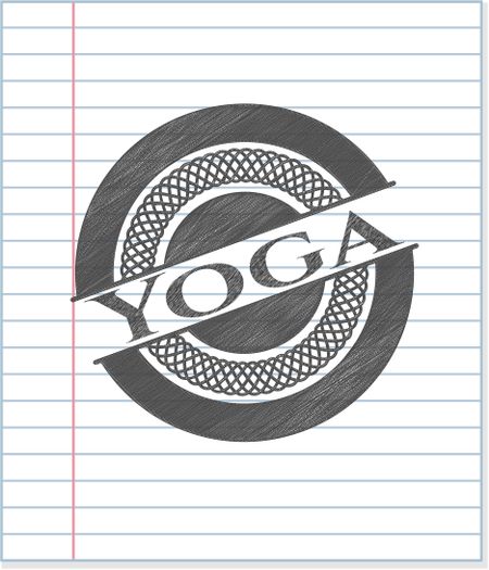 Yoga emblem with pencil effect