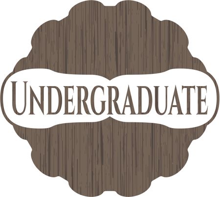 Undergraduate badge with wood background
