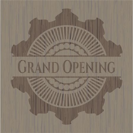 Grand Opening vintage wooden emblem