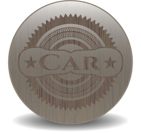 Car vintage wooden emblem