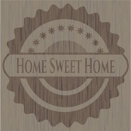 Home Sweet Home realistic wood emblem