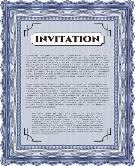 Retro invitation. Lovely design. Complex background. Border, frame.