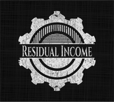 Residual Income chalkboard emblem on black board