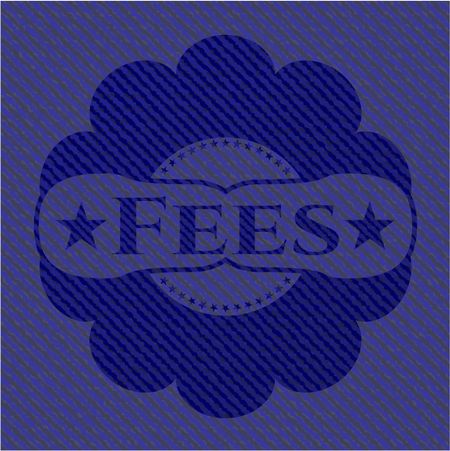 Fees badge with denim background