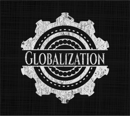Globalization written on a blackboard