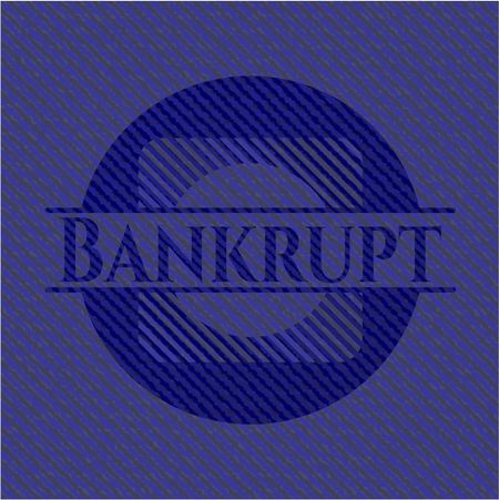 Bankrupt badge with jean texture