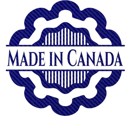 Made in Canada emblem with denim texture
