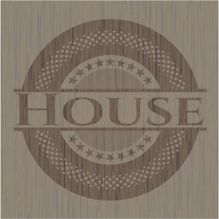 House wood emblem. Retro