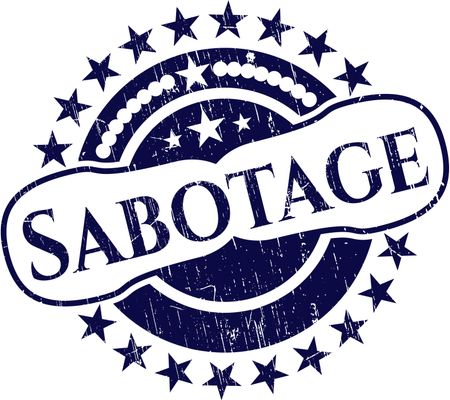 Sabotage rubber seal with grunge texture