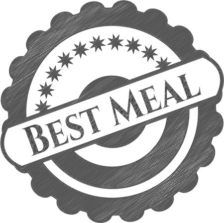 Best Meal emblem with pencil effect